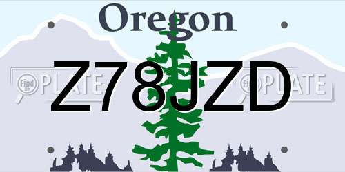 Z78JZD Oregon License Plate
