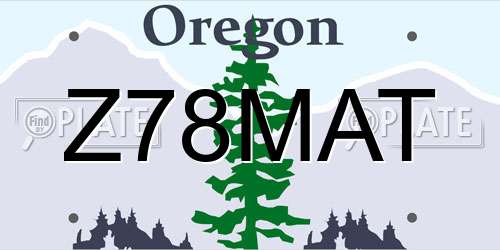 Z78MAT Oregon License Plate