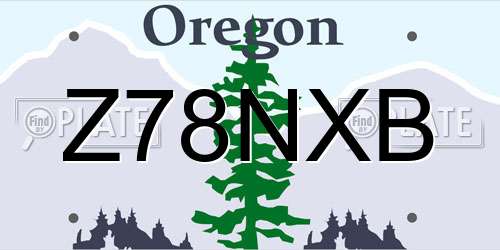Z78NXB Oregon License Plate