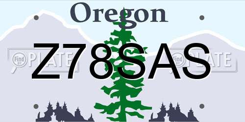 Z78SAS Oregon License Plate