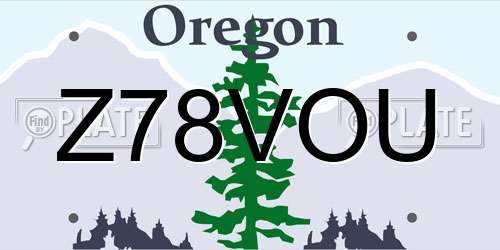 Z78VOU Oregon License Plate