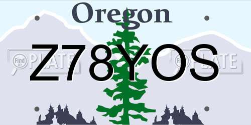 Z78YOS Oregon License Plate