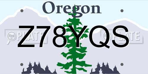 Z78YQS Oregon License Plate