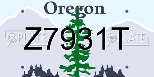 Z7931T Oregon License Plate