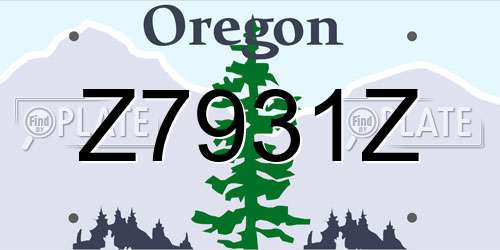 Z7931Z Oregon License Plate