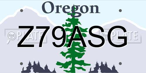 Z79ASG Oregon License Plate