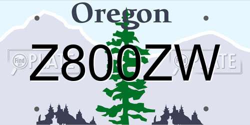 Z800ZW Oregon License Plate