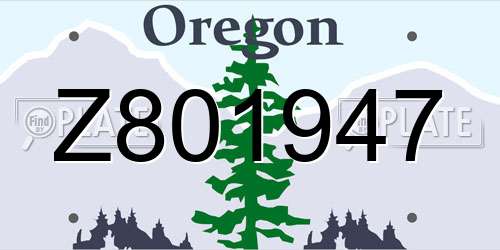Z801947 Oregon License Plate