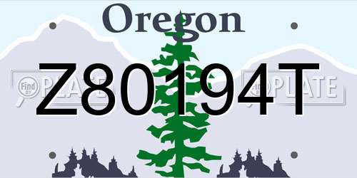 Z80194T Oregon License Plate