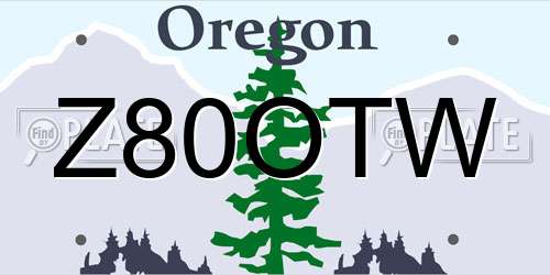 Z80OTW Oregon License Plate