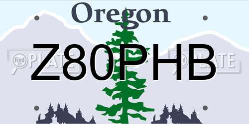 Z80PHB Oregon License Plate