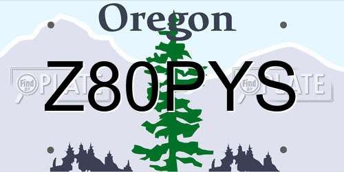 Z80PYS Oregon License Plate
