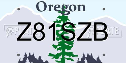 Z81SZB Oregon License Plate
