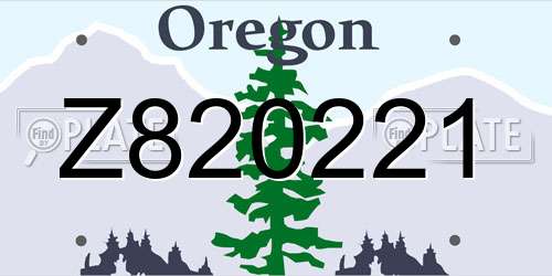 Z820221 Oregon License Plate