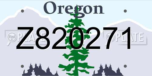 Z820271 Oregon License Plate