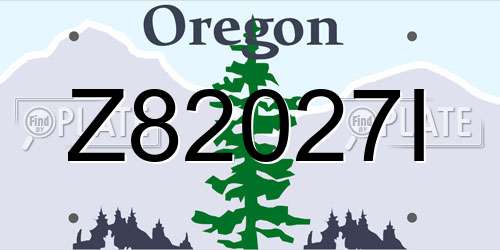 Z82027I Oregon License Plate
