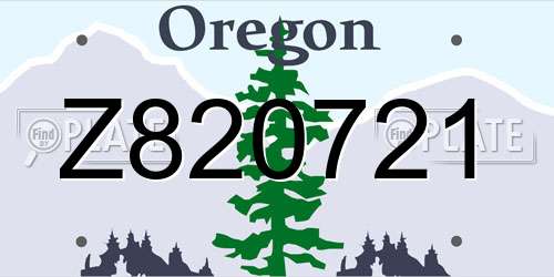 Z820721 Oregon License Plate