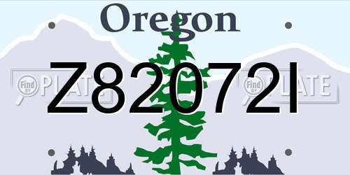 Z82072I Oregon License Plate