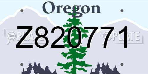 Z820771 Oregon License Plate