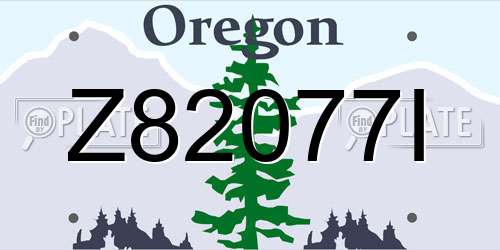 Z82077I Oregon License Plate