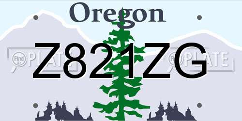 Z821ZG Oregon License Plate