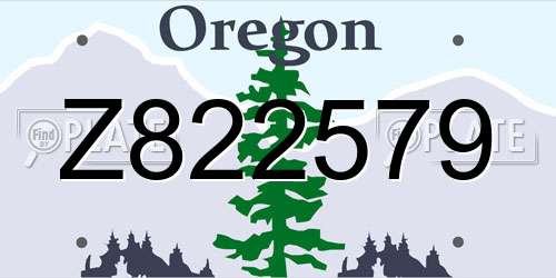 Z822579 Oregon License Plate
