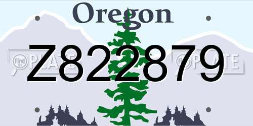 Z822879 Oregon License Plate