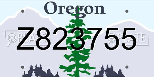 Z823755 Oregon License Plate