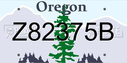 Z82375B Oregon License Plate