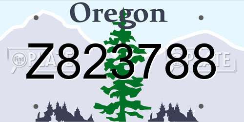 Z823788 Oregon License Plate