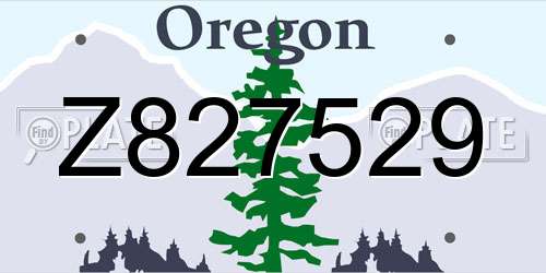 Z827529 Oregon License Plate
