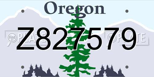 Z827579 Oregon License Plate