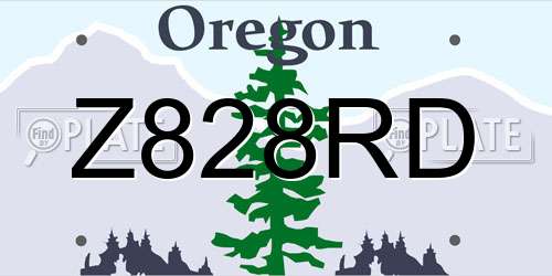 Z828RD Oregon License Plate