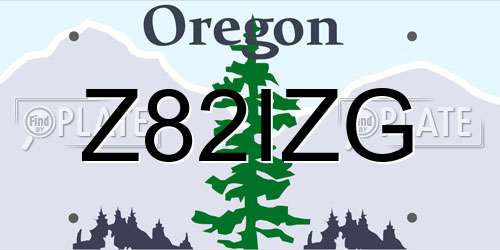 Z82IZG Oregon License Plate