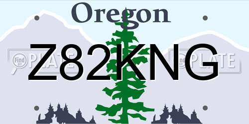 Z82KNG Oregon License Plate