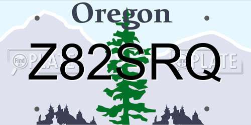 Z82SRQ Oregon License Plate