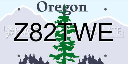 Z82TWE Oregon License Plate