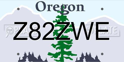 Z82ZWE Oregon License Plate
