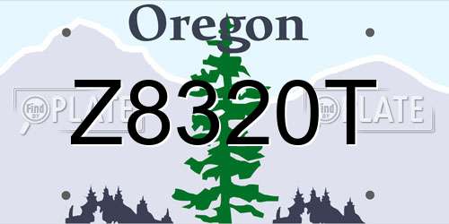 Z8320T Oregon License Plate