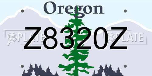 Z8320Z Oregon License Plate