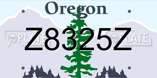 Z8325Z Oregon License Plate