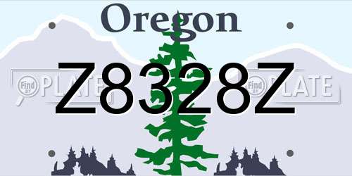 Z8328Z Oregon License Plate