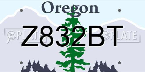 Z832BT Oregon License Plate
