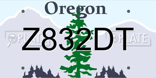 Z832DT Oregon License Plate