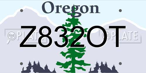 Z832OT Oregon License Plate