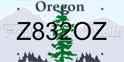 Z832OZ Oregon License Plate