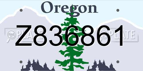 Z836861 Oregon License Plate