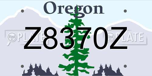 Z8370Z Oregon License Plate