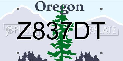 Z837DT Oregon License Plate