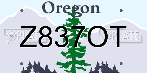 Z837OT Oregon License Plate